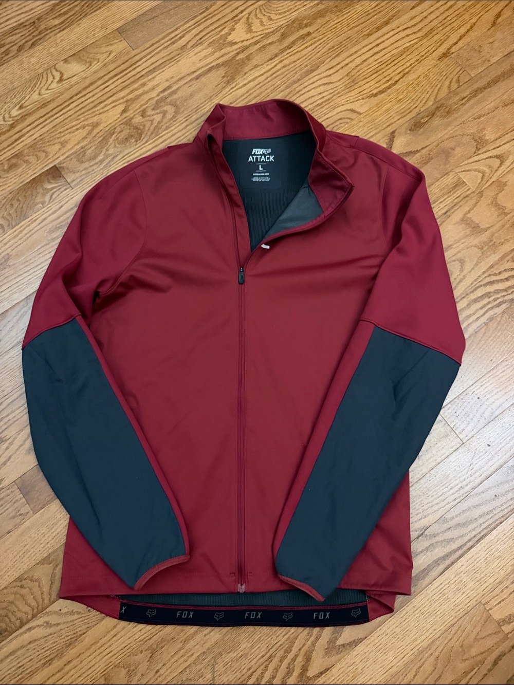 Fox brand Men's Full-Zip Mountain Biking Tech jacket Deep red / Graphite